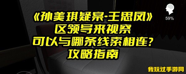 《孙美琪疑案-王思凤》区领导来视察可以与哪条线索相连？攻略指南