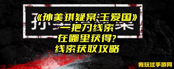 《孙美琪疑案-王爱国》一把刀线索在哪里获得？线索获取攻略