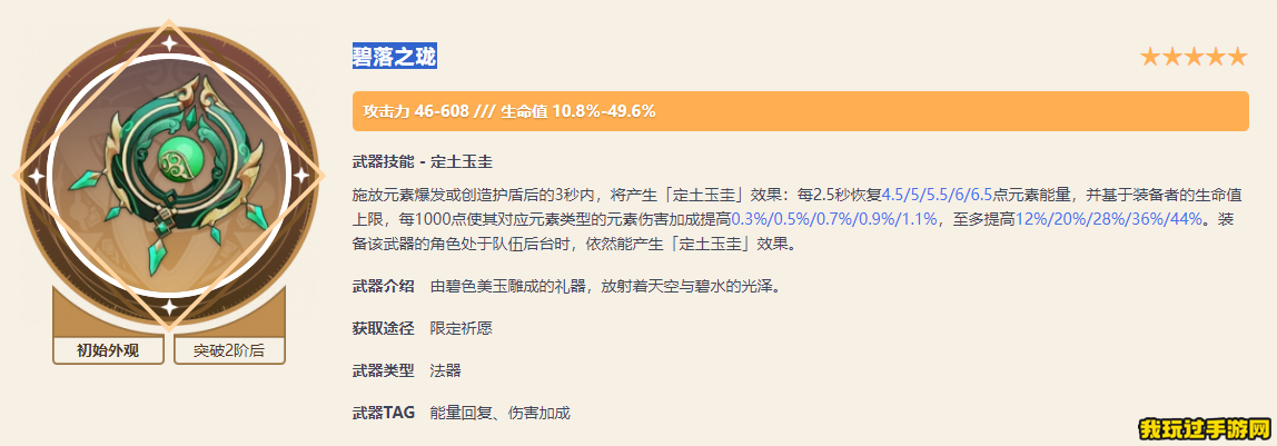 《原神》碧落之珑需要哪些突破材料？适合哪些角色？武器面板一览