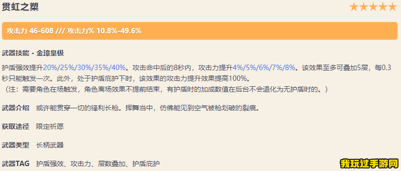 《原神》贯虹之槊需要哪些突破材料？适合哪些角色？武器面板一览