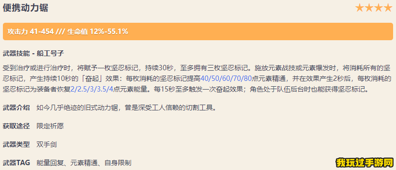 《原神》便携动力锯需要哪些突破材料？适合哪些角色？武器面板一览